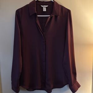 H&M satin/silk-like blouse top